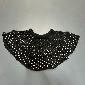 Gap Kids Heart Mini Skirt Girls Size 8 Black Pink Ruffle Cotton Skater Boho